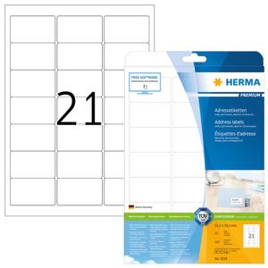 HERMA Adressetik. A4 weiß 63,5x38,1 mm Papier 525 St. (5029)