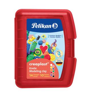 PELIKAN Kinderknete Creaplast 10 Farben im roten Etui. 240g (606745)
