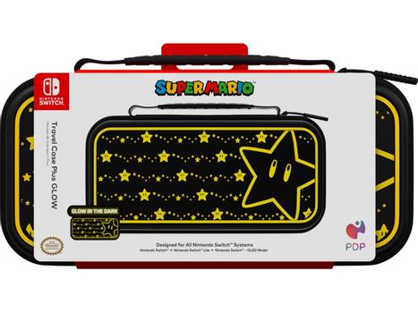 PDP NSW Travel Case Plus GLOW (mario stars) Unik design som lyser i mørket, kompatibel med alle nintendo switch-modeller (750122SWTCPS)
