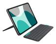 LOGITECH Flip Folio - Tastatur und Foliohülle - full size - kabellos - Bluetooth 5.1 LE - QWERTZ - Deutsch - Graphite - für Apple 10.9-inch iPad Air (5th generation), 11-inch iPad Air (M2, M3), 11-inch iPad Pr
