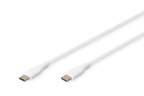 DIGITUS USB-C Silicone charging cable USB-C - USB-C 2m USB 2.0 60W white (AK-300341-020-W)