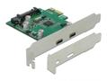 DELOCK PCIe x1 Card to 2 x external USB 5 Gbps USB-C female