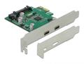 DELOCK PCI Express x1 Card to 2 x external SuperSpeed USB (USB 3.2 Gen 1) USB Type-Câ„¢ female