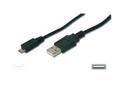 DIGITUS USB micro kabel 3,0m, Classic, sort, USB A han:USB Micro B han