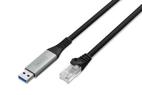 Bilde av Usb To Rj45 Ethernet Cable Adapter 5m Cat6a 5m Sort