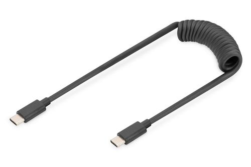 DIGITUS 1M USB SPRING CABLE TPU USB 2.0 (AK-300431-006-S)