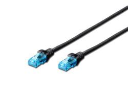 DIGITUS CAT 5e U-UTP patch cord PVC AWG 26/7 length 1 m color black NS (DK-1512-010/BL)