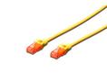 DIGITUS U-UTP PatchCord Cat6. LSOH CU Yellow 0.25m