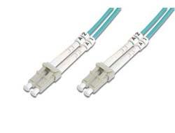 DIGITUS FO Cable 50/125µ. OM3. LC/LC. Aqua. 1.0m (DK-2533-01/3)