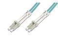 DIGITUS FO Cable 50/125µ. OM3. LC/LC. Aqua. 1.0m