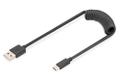 DIGITUS 1M USB SPRING CABLE TPE USB 2.0
