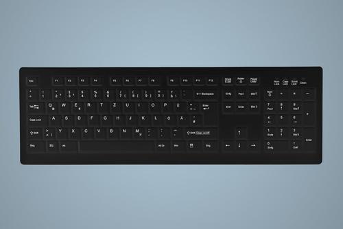 CHERRY HYGIENE DESKTOP KEYBOARD FULLY SEALED WATERTIGHT USB BLACK PERP (AK-C8100F-UVS-B/US)