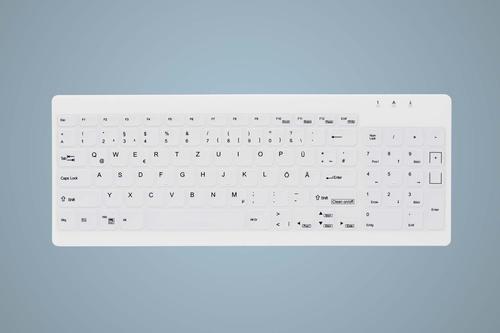 CHERRY HYGIENE COMPACT ULTRAFLAT KEYBOARD WITH NUMPAD SEALED WATE PERP (AK-C7012F-U1-W/GE)