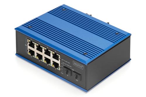 DIGITUS Industrial 8+2 -Port Gigabit Ethernet PoE Switch 8 Port GE PoE RJ45 2 GE SFP Port IN (DN-651151)