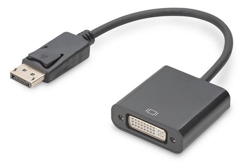DIGITUS DisplayPort adapter cable DP - DVI (24+5) M/F 0.15m w/ interlock DP 1.1 compatible CE bl NS (DB-340414-001-S)