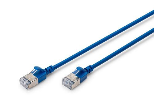 DIGITUS CAT 6A F-FTP Sliim Patch cord Cu LSZH AWG 32/7 length 0.3m Blue NS (DK-1632-A-003S-B)