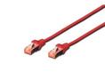 DIGITUS Patchkabel RJ45 S/FTP Cat6 5.00m rot Hebelschutz