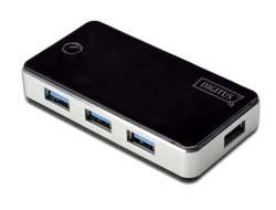 DIGITUS USB 3.0 HUB 4-ports, sort (DA-70231)