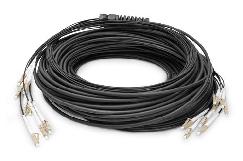 DIGITUS Breakout cable 8 Fibers OM4 LC/ UPC-LC/ UPC universal color black 75m IN (DK-24338U075BK-BBB)
