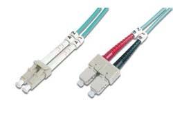 DIGITUS FO Cable 50/125µ. OM3. LC/SC. Aqua. 1.0m (DK-2532-01/3)