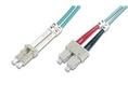 DIGITUS FO Cable 50/125µ. OM3. LC/SC. Aqua. 1.0m