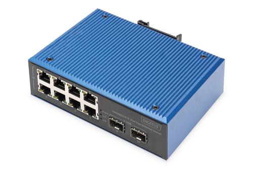 DIGITUS Industrial 8+2-Port Fast Ethernet Switch 8 Port FE RJ45 2 GE SFP Ports IN (DN-651146)