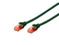 DIGITUS U-UTP PatchCord Cat6. LSOH CU. Green. 0.5m