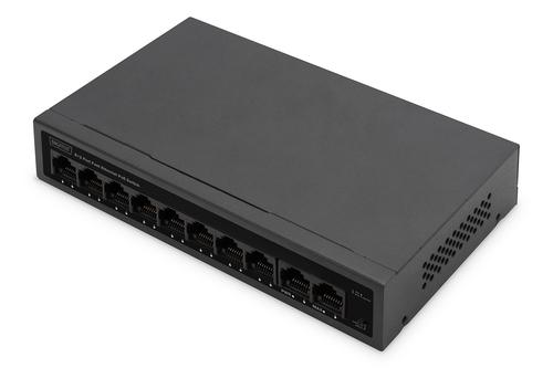 DIGITUS 8+2 Port FE PoE Switch 8 Port PoE 802.3at. 10/100 Mbps (DN-95354)