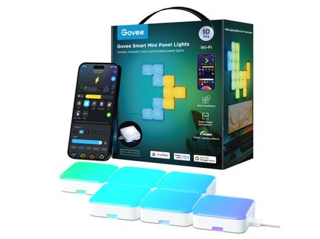 GOVEE Smart Mini Panel Lys Lag fantastiske lysshow med tilpassbare LED-paneler på veggen. (H8069C01)