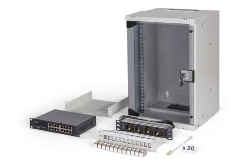 DIGITUS 10 network bundle 9U cabinet and equipment gr SOHO Pro version unmounted NS (DN-49102-SET)