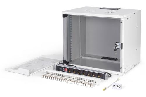DIGITUS 19 network bundle 9U cabinet and equipment gr SOHO Pro version unmounted NS (DN-49204-SET)