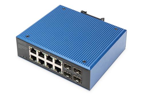 DIGITUS Industrial 8 +4-Port Gigabit Ethernet Switch 8xGE RJ45 + 2 SFP+ Port IN (DN-651152)