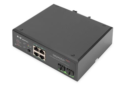 DIGITUS Industrial Gigabit Ethernet PoE+ Switch 4-port PoE + 2-port SFP 802.3at DIN rail IN (DN-651109)