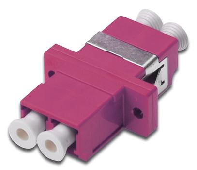 DIGITUS FO Coupler Duplex LC to LC MM OM4 Violet ceramic sleeve polymer housing incl. screws NS (DN-96019-2)