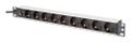 DIGITUS DN-95437 strømdistribusjonsenhet (PDU) 9 AC-utganger 1U Sort, Sølv