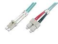 DIGITUS FO Cable 50/125µ. OM3. LC/SC. Aqua. 10m