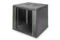 DIGITUS 12U wall mounting cabinet 611x600x600 mm color black (RAL 9005) IN