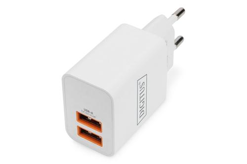 DIGITUS USB Charger 2xUSB-A 15W 2x24A white NS (DA-10061)