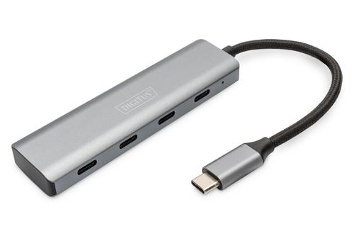 DIGITUS USB-C 4 Port HUB Alumin. Housing 4xUSB-C 3.1 Gen1, 5Gbps (DA-70246)