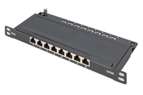 DIGITUS Cat.6A Slim Patch Panel, gesch., 8-Port,  0,5 HE, 10 (DN-91608S-SL-EA)