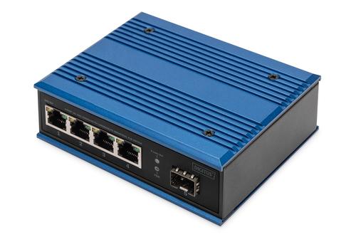 DIGITUS Industrial 4+1-Port Gigabit Ethernet PoE Switch Unmanaged. 4 RJ45 Ports 10/ 100/ 1000 Mbits (DN-651135)