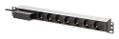DIGITUS 1U Alu PDUrackmount.7x safety outlet 16A 4000W 250VAC 50/60Hz 1x circuit breaker NS