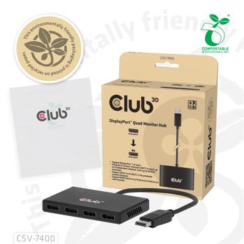 CLUB 3D Quad DisplayportT Hub - 4 X  (CSV-7400)