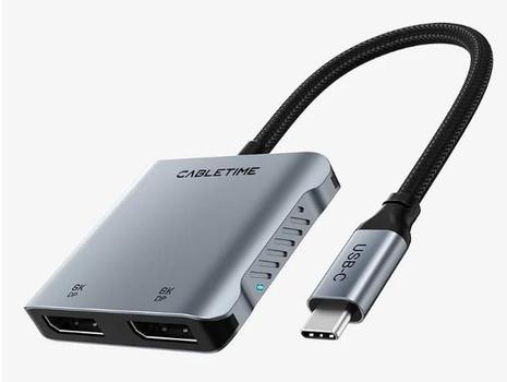 CABLETIME 8K USB C Til Dobbelt DP HUB  (580340424)