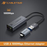 CABLETIME USB-A til Ethernet adapter, 