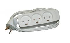 MERCODAN EDB-stikdåse 3 udtag m/jord 3m