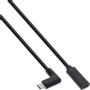 INLINE USB 3.2 Cable, Type C male angled to female, black, 1m