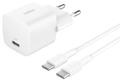 BELKIN 25W USB PD Wall Charger with PPS, WHT w/1m C-C Cable