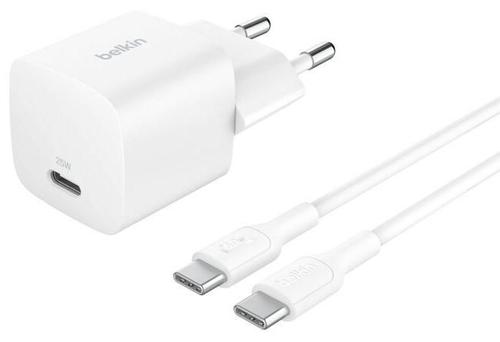 BELKIN 25W USB PD Wall Chrg w PPS WHT w/1m C-C (WCA012KQ1MWH-B6)