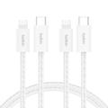 BELKIN BoostCharge - Lightning-kabel - 24 pin USB-C hane till Lightning hane - 1.5 m - vit - snabbladdning (paket om 2)